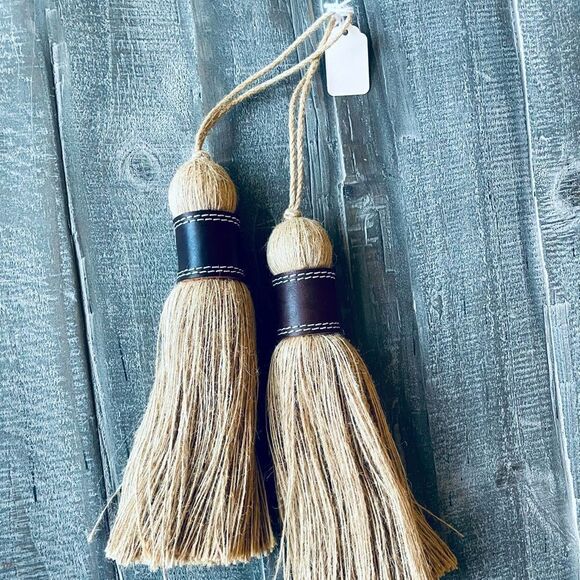 Twine Rope Tassel Tiebacks Set of 2 - Picture 1 of 2